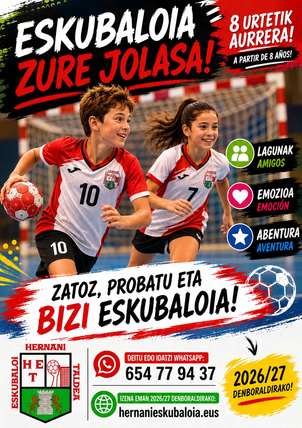 Eskubaloia zure jolasa! 2026/27 denboraldiarako izen ematea